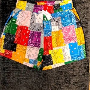 Colorful bandanna shorts